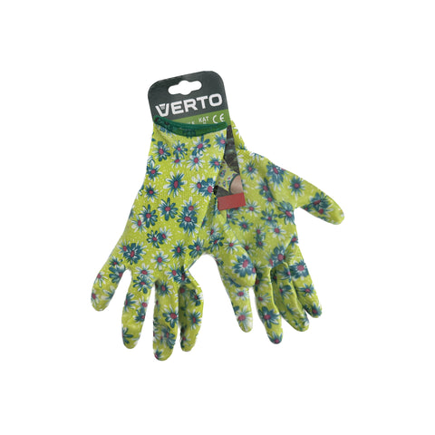 Havehandske m. blomster (nitril) str.8/M