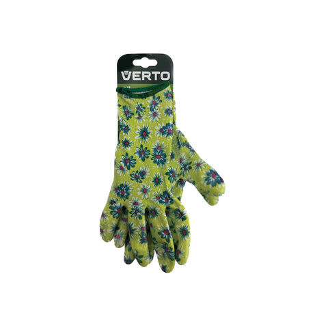 Havehandske m. blomster (nitril) str.8/M