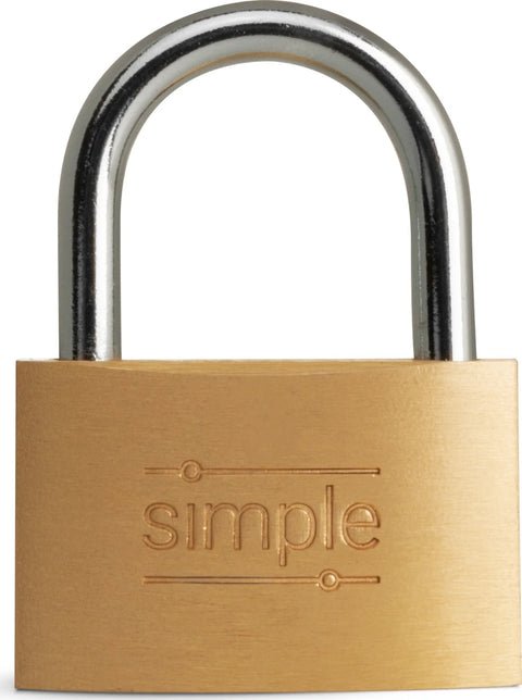 Simple Hængelås 40mm (Inkl. 3 nøgler)