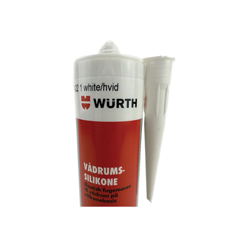 WÜRTH Vådrumssilikone Acetat - Hvid