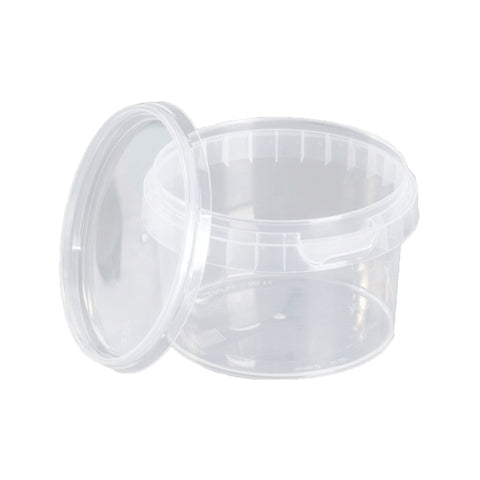 Plastic beholder m. låg (Ø118mm - 565 ml.)