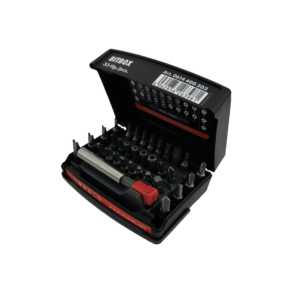 WÜRTH Bitboks, 33 dele (BIT MIX HT/TX/SN/TW/TS/SQ/CG)