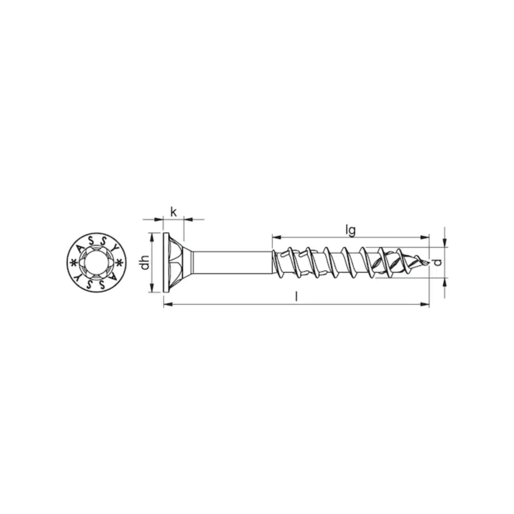 WÜRTH Universalskrue, undersænket hoved 4x60/34mm