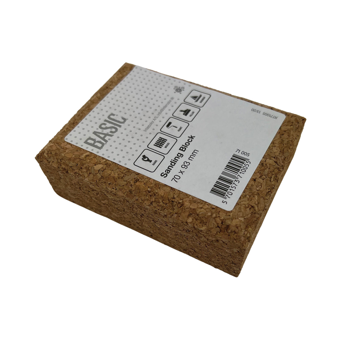 Slibeklods i kork 70 mm x 93 mm